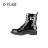 Dfuse迪芙斯冬季新款漆皮圆头钻扣绑带马丁靴短靴DF34116210 商品缩略图5