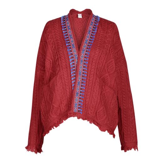 新年必备 |山茶花毛衣外套 | 现货加急发 |  蓝色显白时尚 红色大气喜庆 商品图8