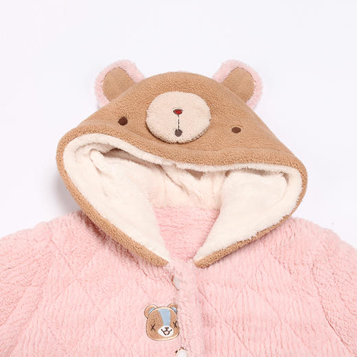 都市丽人舒适外出女士睡衣北极绒提花夹棉加厚款长袖长裤类家居服套装LH31L6 商品图4