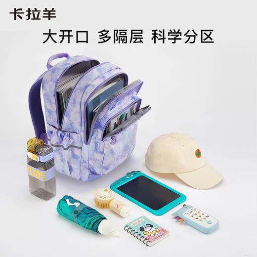 卡拉羊18L小学生轻便游学包双肩书包大容量儿童防水森林物语CX2836+CX5499 商品图2