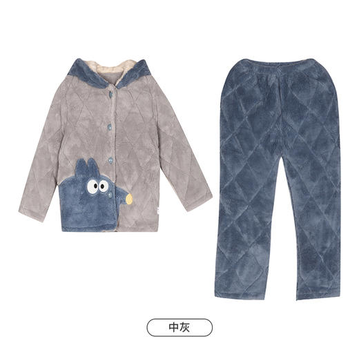 都市丽人眯雅佳米粒绒夹棉童装加厚款长袖长裤类家居服套装JH31A8 商品图5