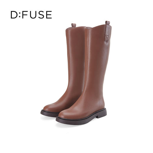 Dfuse迪芙斯2023冬季新款圆头骑士靴弹力瘦瘦长筒高靴DF34117163 商品图0