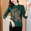 民族风定位花上衣，棉质减龄复古盘扣打底衫KQL-B08N8197 商品缩略图3