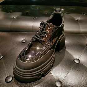 LFGJ 0127 漆皮厚底通勤款粗跟鞋