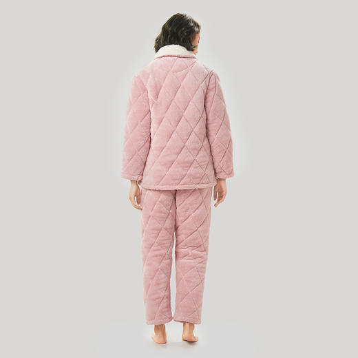 都市丽人法兰绒夹棉女士加厚款长袖长裤类家居服套装LH30C6 商品图3