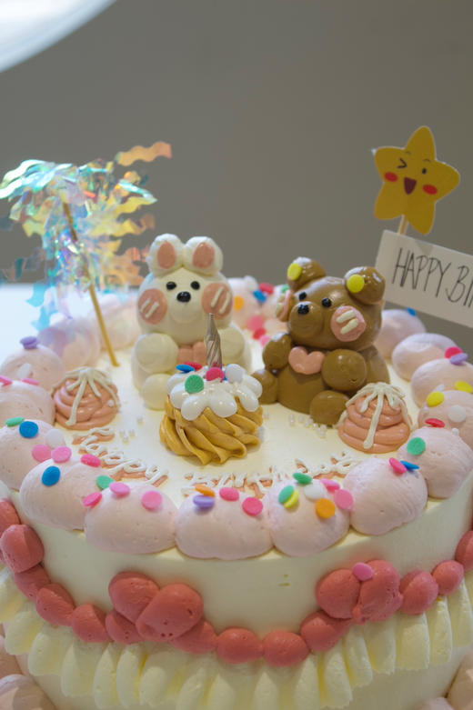 粉色小动物手绘蛋糕 商品图2