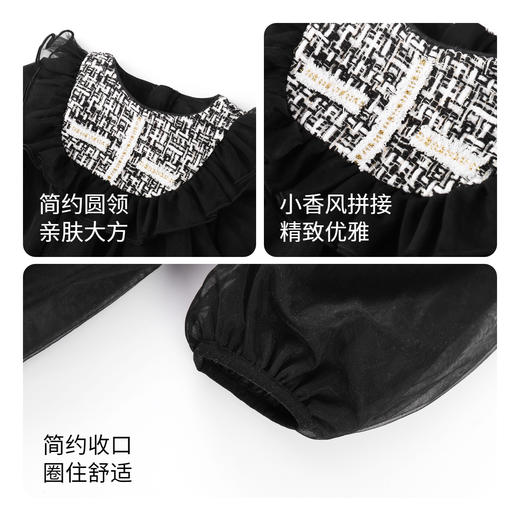 套装女童连衣裙子时尚小香风长袖秋装新款简约甜美网纱安奈儿童装TG333015 商品图2