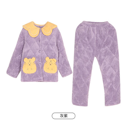 都市丽人眯雅佳米粒绒夹棉童装加厚款长袖长裤类家居服套装JH31A9 商品图4