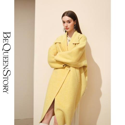 【七夕福利，不退不换】【奶油巴士】高奢定制骆驼绒澳毛落肩袖双面呢大衣秋冬 商品图4