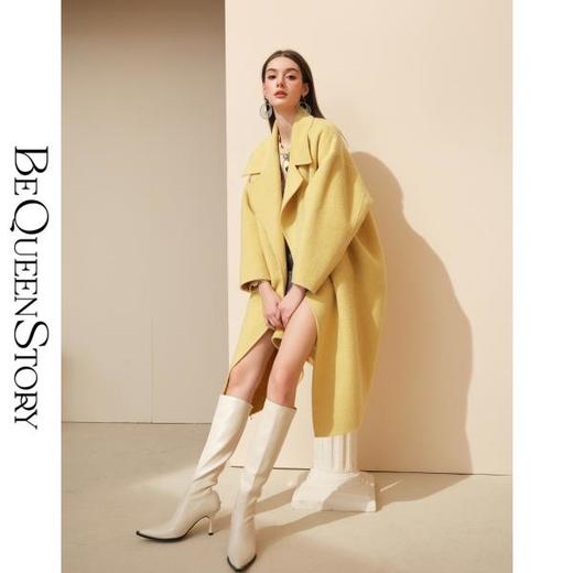 【七夕福利，不退不换】【奶油巴士】高奢定制骆驼绒澳毛落肩袖双面呢大衣秋冬 商品图3