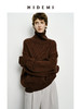 HIDEMI 美利奴羊毛经典极简大廓形粗针高领大毛衣 乌木棕/藏蓝色/白色 商品缩略图0