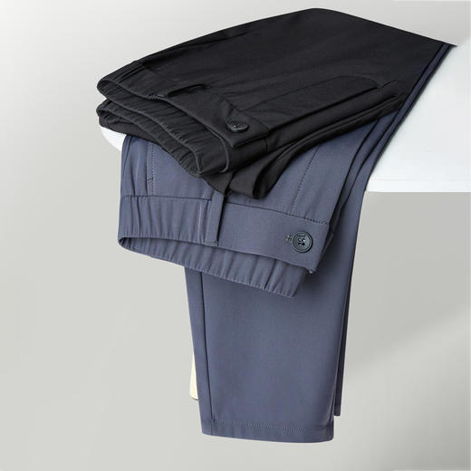 半身缘男裤 秋季半松紧腰微弹四面弹宽松版商务休闲裤333 商品图7