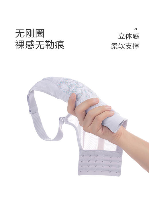 大胸显小，全罩杯，无钢托，轻罗紫衣调整型文胸 商品图5