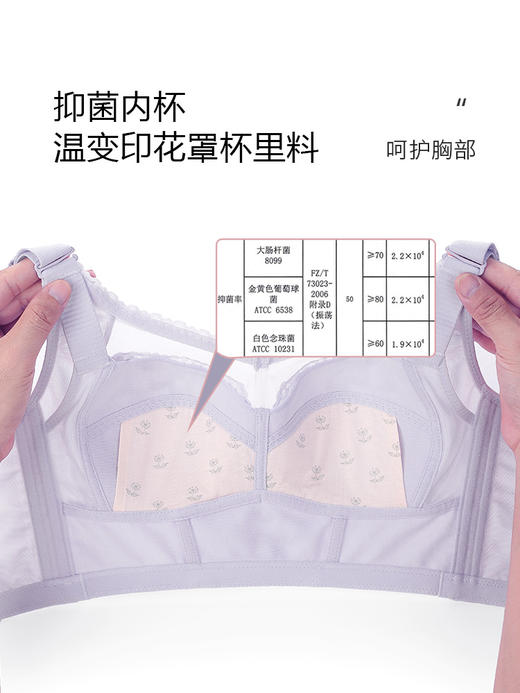 大胸显小，全罩杯，无钢托，轻罗紫衣调整型文胸 商品图6