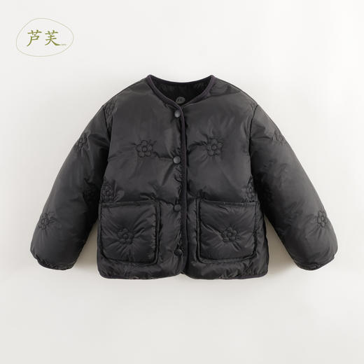 【马克珍妮 芦芙】秋冬新款 女童甜美花朵绗缝轻薄羽绒服232025 商品图3