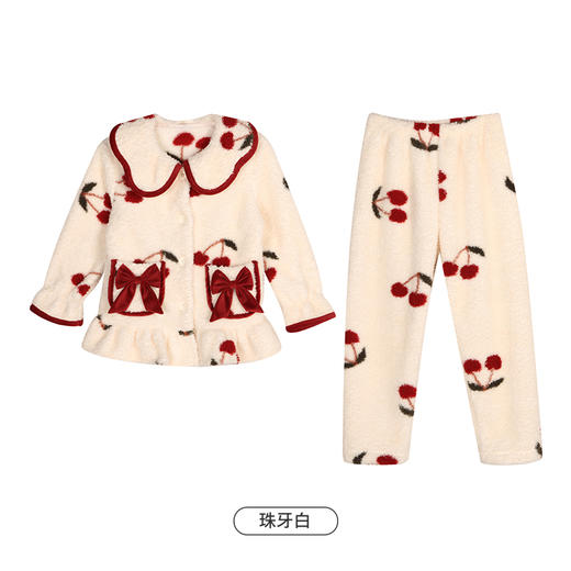 都市丽人眯雅佳米粒绒印花女童法兰绒厚款长袖长裤类家居服套装JH31A7 商品图5
