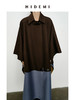 HIDEMI 极简设计感加厚复合可拆卸纽扣多种正反面多种穿法廓形大斗篷式风衣大衣 商品缩略图5
