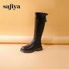 Safiya/索菲娅2023秋冬粗跟直筒不过膝高跟英伦骑士靴 SF34117127 商品缩略图0