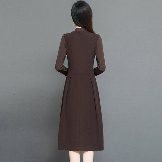 QYM 238018-Y针织连衣裙拼接中长裙时尚弹力A字裙 商品图2