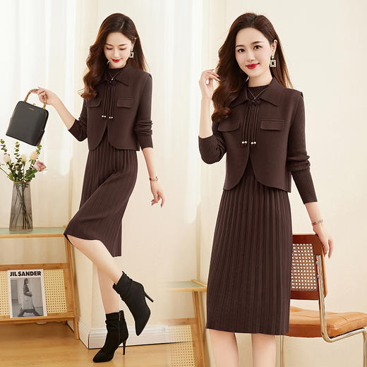 洋气新中式小西装马甲款，气质两件套连衣裙HR-YBER328 商品图2