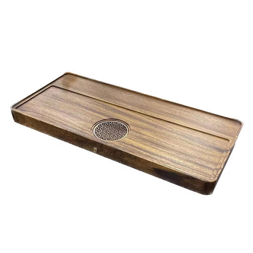 龙福-胡桃木芳华茶盘家用整块原实木中式现代排水式茶台(约73*29*4.5cm) 商品图0