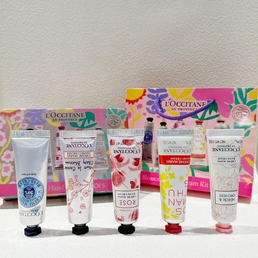 【品牌授权】欧舒丹春花烂漫润手霜五支装 5*30ml 男女补水保湿滋润秋冬润手霜套装 乳木果、玫瑰之心、橙花、樱花、云中月桂 商品图3