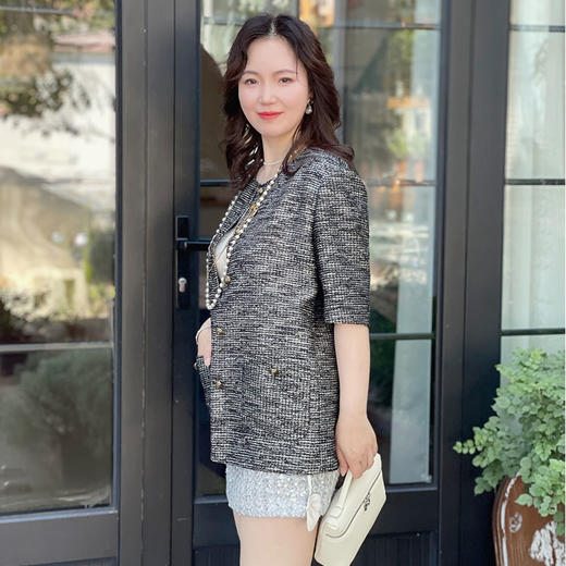 ST.SANLI【成衣系列】高级小香风极简廓形的短袖外套GA123A26 商品图1