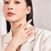 周六福18k金戒指女环环相扣系列简约职场多彩金闭口戒指环戒女友 商品缩略图3