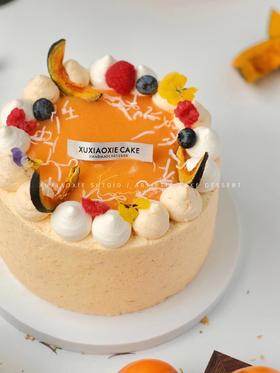 【南瓜柿子焙茶蛋糕】