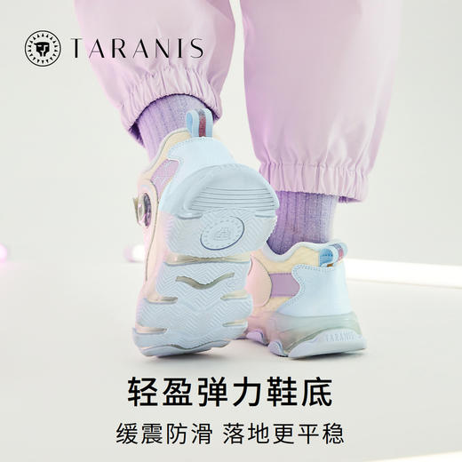泰兰尼斯儿童冬季新款男童防踢防撞闪灯鞋女童加绒舒适保暖运动鞋 T01D3D3329 商品图3
