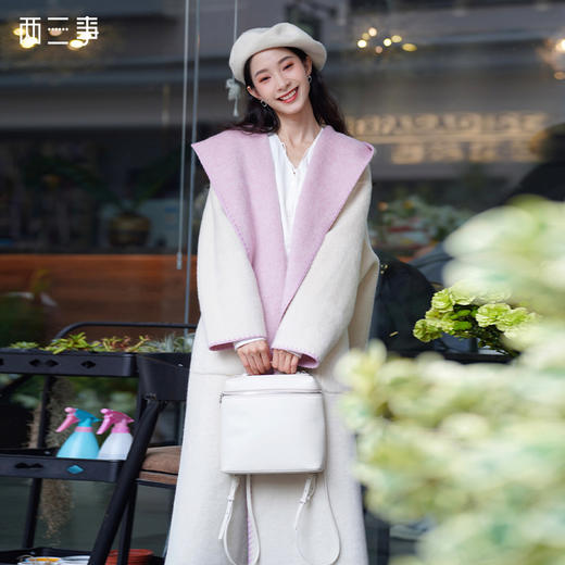 【暖冬内购】两三事 风的温柔 秋冬新款简约两面穿毛呢外套女宽松呢大衣 商品图0