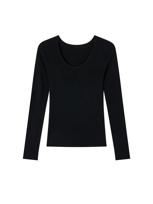 MAISON CECILE三色真丝羊毛椭圆领修身万能内搭打底衫 商品图4