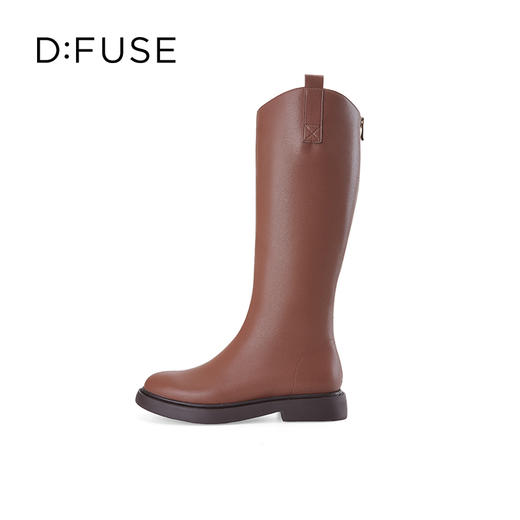 Dfuse迪芙斯2023冬季新款圆头骑士靴弹力瘦瘦长筒高靴DF34117163 商品图1