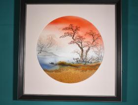 窑变粉彩《秋林寻禅》