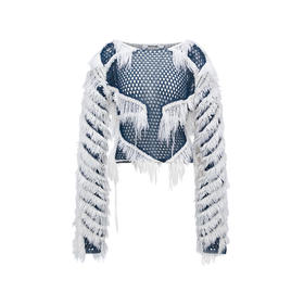 镂空毛感上衣 拼色——NAN KNITS秋冬新品