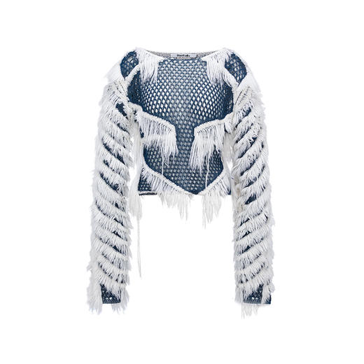 镂空毛感上衣 拼色——NAN KNITS秋冬新品 商品图0