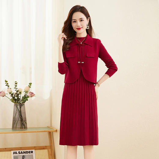 洋气新中式小西装马甲款，气质两件套连衣裙HR-YBER328 商品图5