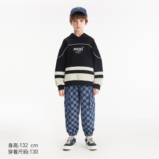【秒3】【MQD】童装春季新款男童牛仔裤宽松休闲柔软提花廓形儿童束脚裤子 商品图2