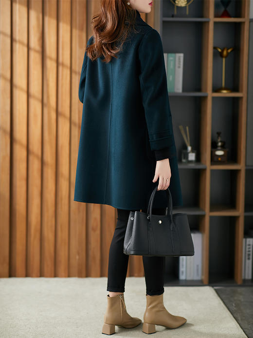 【秋季新款】时尚减龄双面羊绒大衣女中长款2023秋冬新款宽松显瘦毛呢外套 商品图5