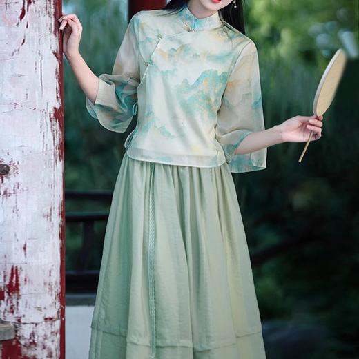 裁缝学苑AX112 中式斜襟立领汉服纸样女装改良旗袍半身裙样衣裁剪 商品图3