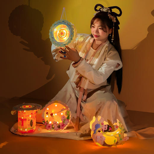 29元/2个中秋花形灯笼，送LED灯+挂绳，造型别致，可摆件可手提 中秋节儿童手工灯笼 商品图6