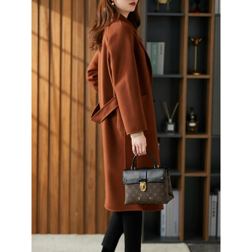 【秋季新款】双面呢羊毛大衣女中长款2023秋冬新款韩版赫本风羊绒毛呢外套 商品图4