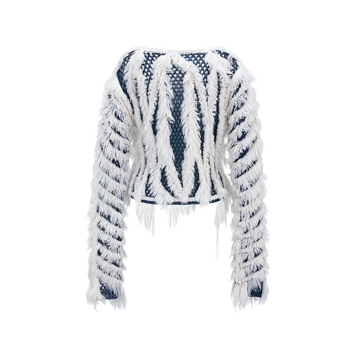 镂空毛感上衣 拼色——NAN KNITS秋冬新品 商品图1