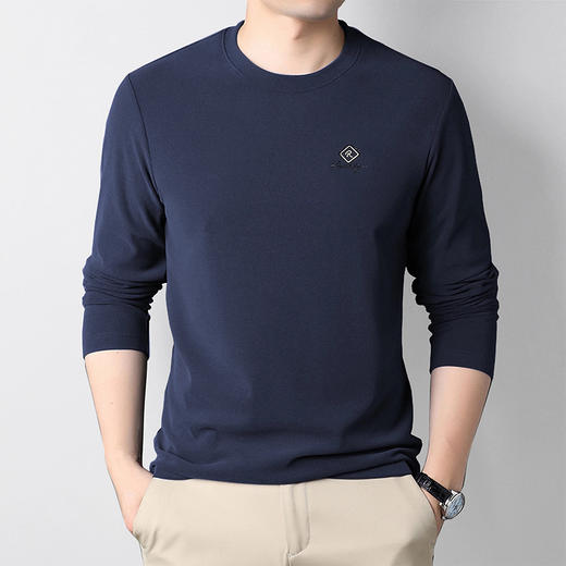 纯棉【DWP】大依优型大码长袖T恤圆领男装加肥加大体恤大号上衣胖子打底衫 商品图6