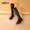 Safiya/索菲娅2023秋冬粗跟直筒不过膝高跟英伦骑士靴 SF34117127 商品缩略图1