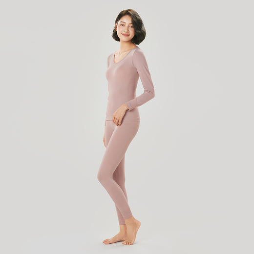 都市丽人轻暖保暖衣5至15度适穿无缝面料女士保暖衣薄款套装新年本命年红品LW3AA5 商品图2