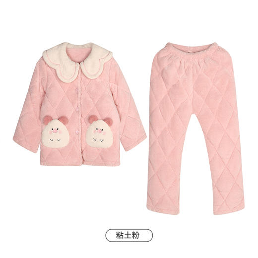 都市丽人眯雅佳米粒绒夹棉童装加厚款长袖长裤类家居服套装JH31A9 商品图6