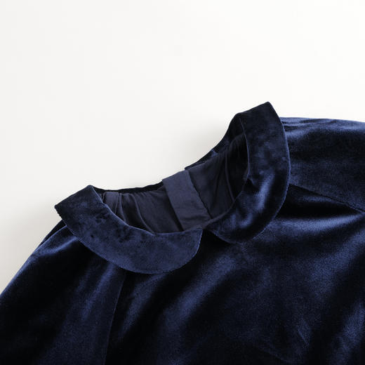 【马克珍妮 芦芙】秋冬装 娃娃领烫银丝绒连衣裙 231575 商品图2