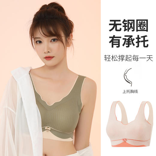 【随你胸型，贴身轻盈！】大码无痕无钢圈薄款背心式运动睡眠内衣女大胸显小收副乳美背文胸lmzb 商品图1