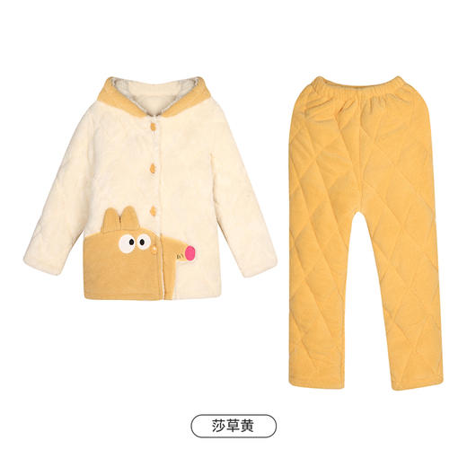 都市丽人眯雅佳米粒绒夹棉童装加厚款长袖长裤类家居服套装JH31A8 商品图4